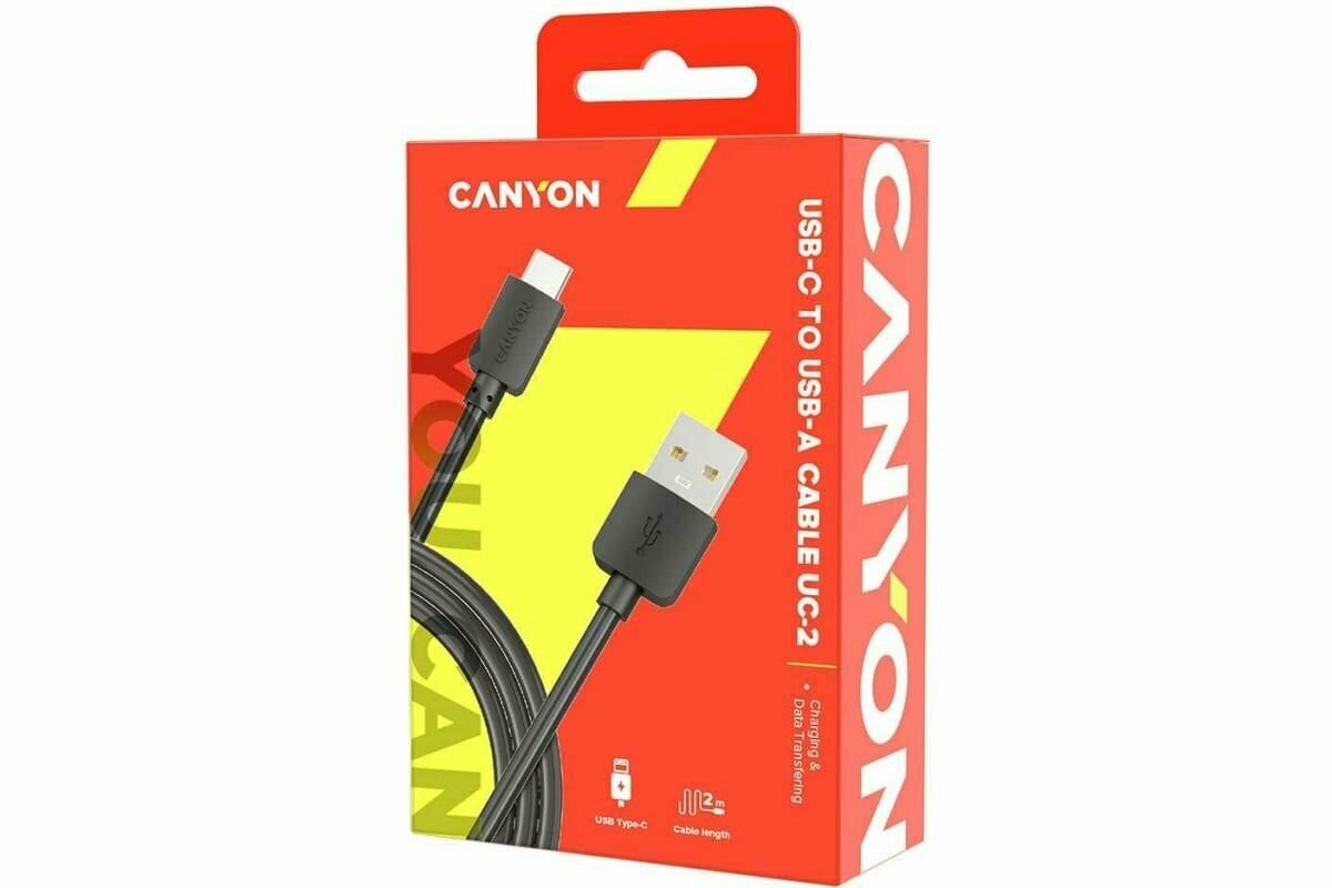 Кабель Canyon, USB - USB Type-C, 1А, 1.8м, Черный CNE-USBC2B - фото №6