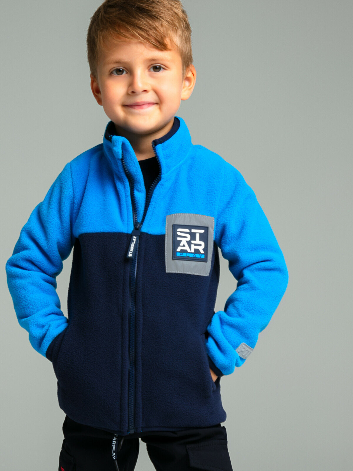 Толстовка playToday размер 110 темно-синий