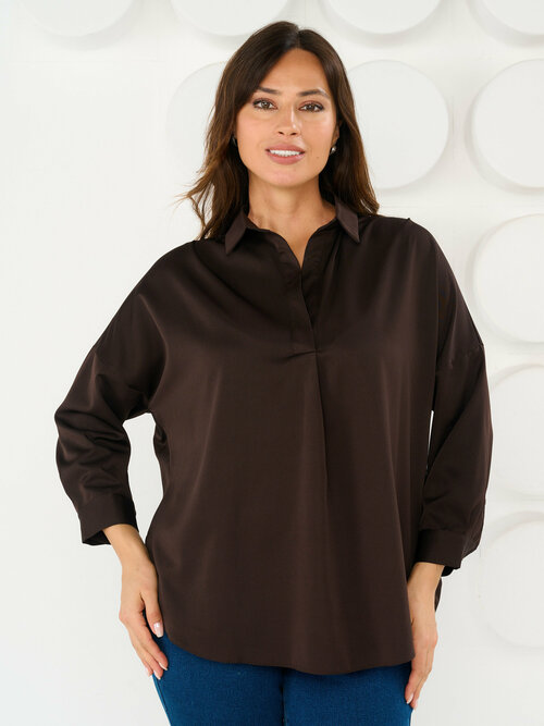 Блуза  maxroses, размер 58, коричневый