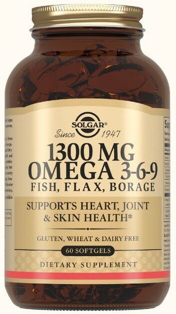 Омега-жиры Solgar EFA 1300 мг Omega 3-6-9 60 капс
