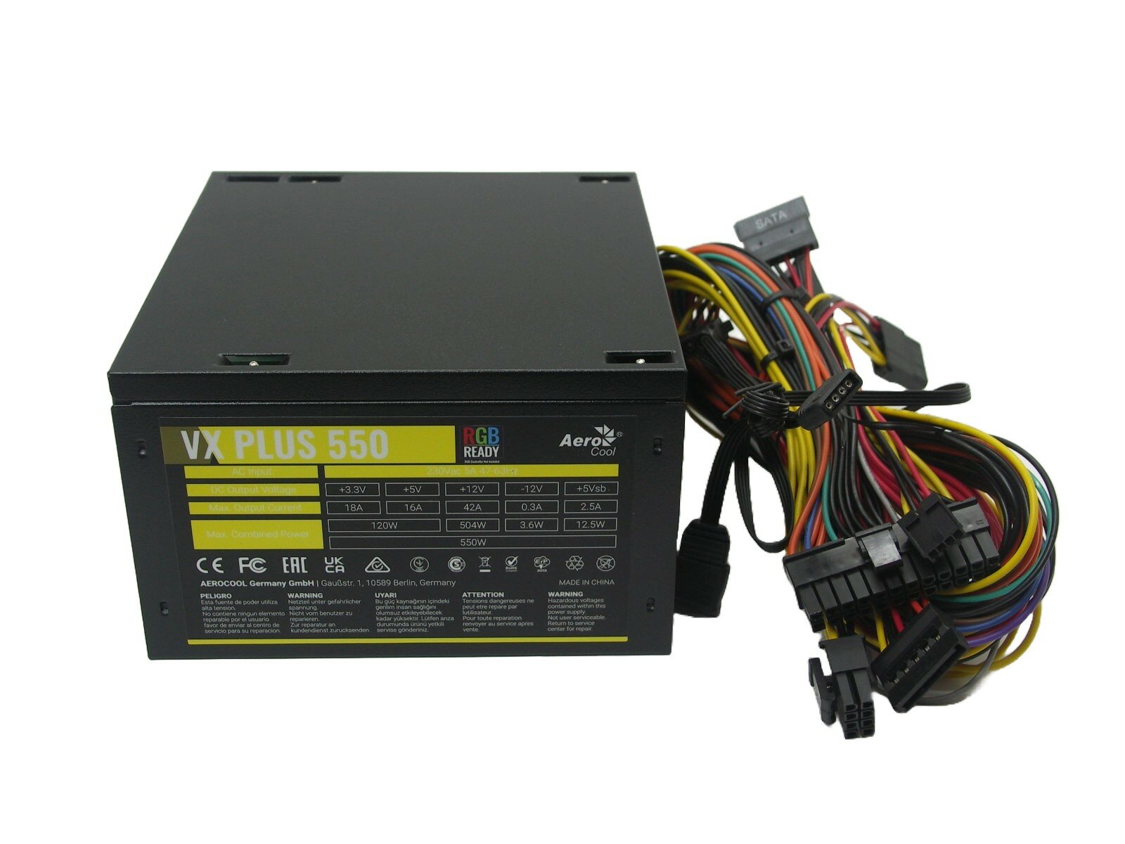Блок питания AeroCool VX Plus 550 RGB 550W черный - фото №16
