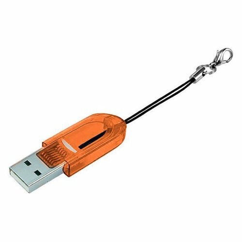 Картридер микро Smartbuy, USB 2.0 - MicroSD, 710 оранжевый (SBR-710-O) переходник картридер smartbuy sbr 710 k usb для micro sd черный