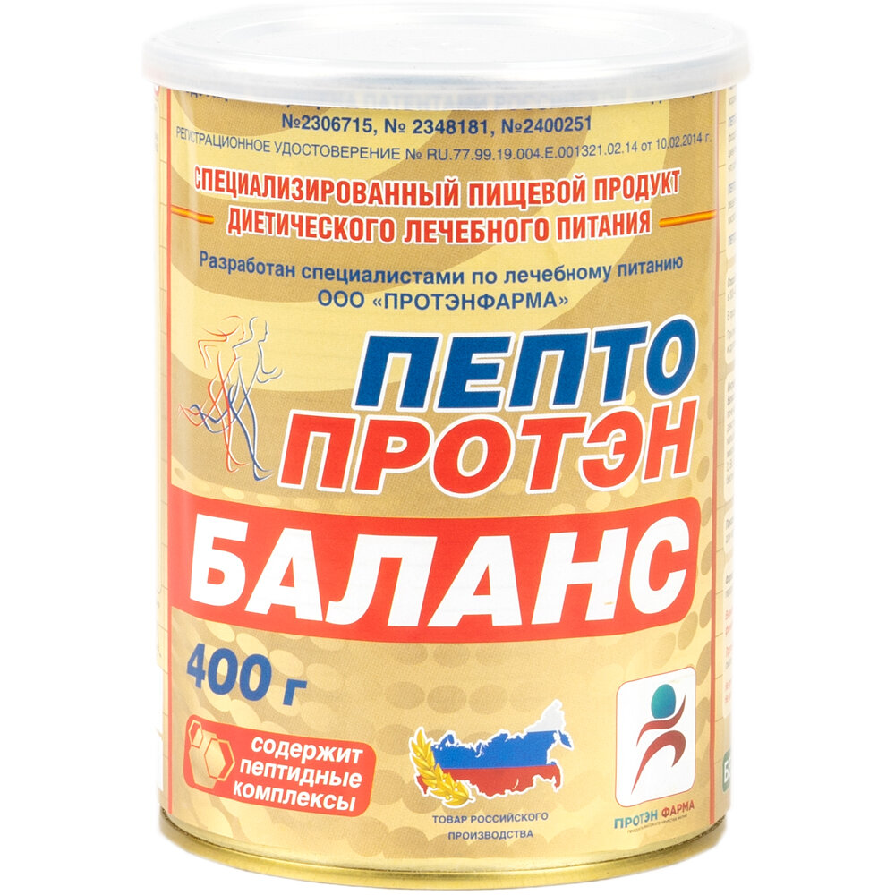 ПептоПротэн Баланс - лечебное питание для ЖКТ с пептидами, без глютена, лактозы и сахара, 400 г