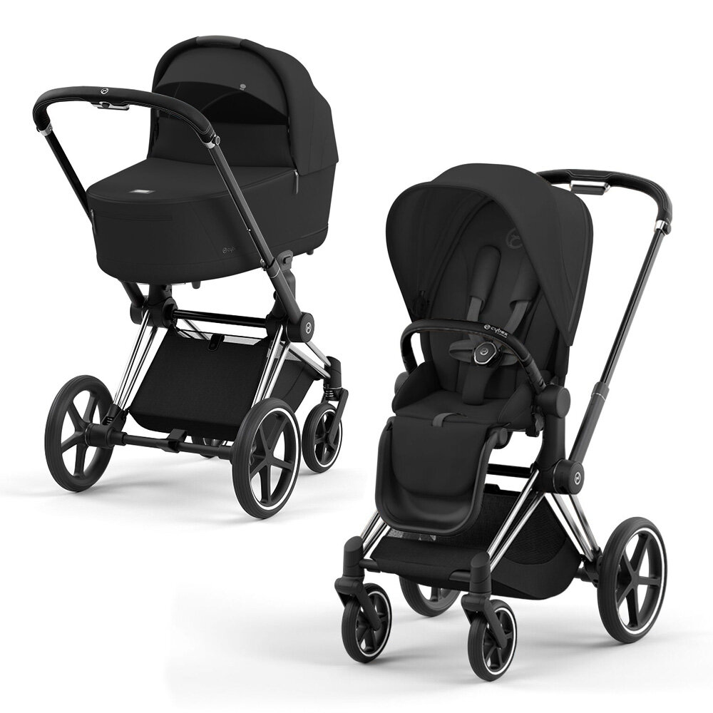 Коляска 2 в 1 Cybex Priam IV Sepia Black, шасси chrome/black