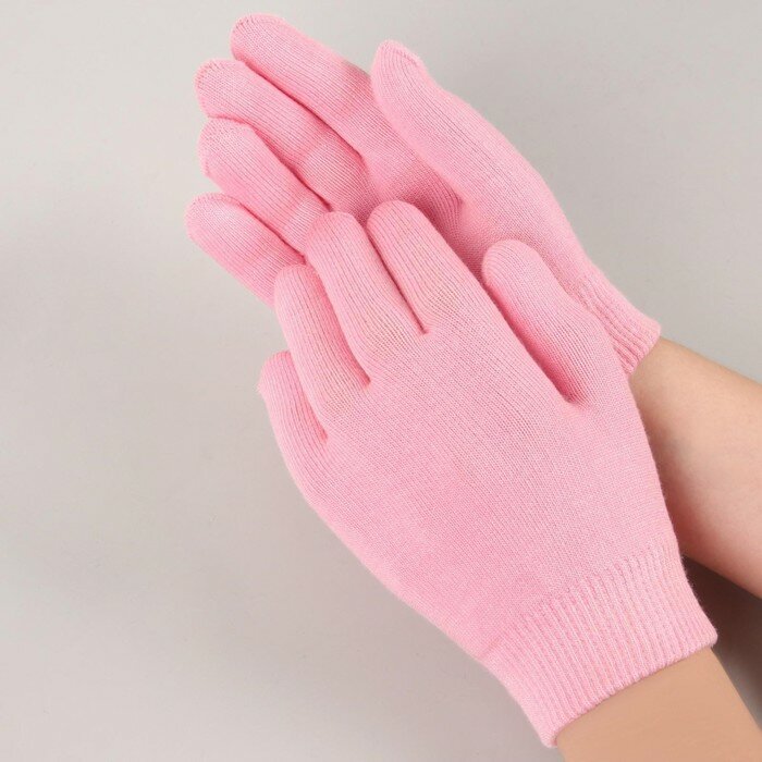 Перчатки гелевые, увлажняющие, one size, цвет розовый (1шт.)