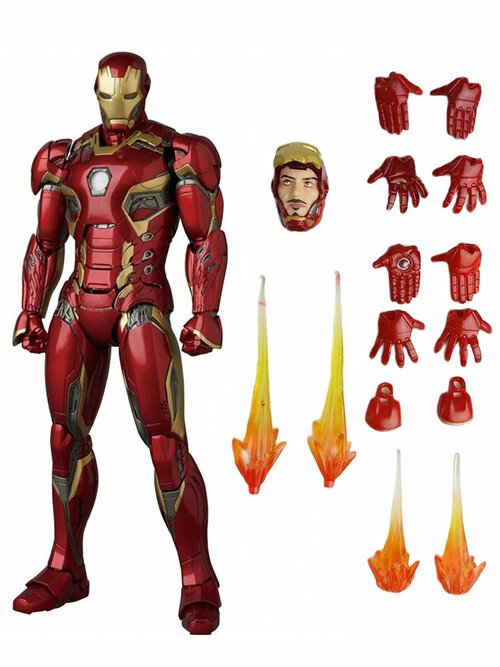 Фигурка Железный человек в броне Mark 45 Iron man (аксессуары, подставка, 17 см)