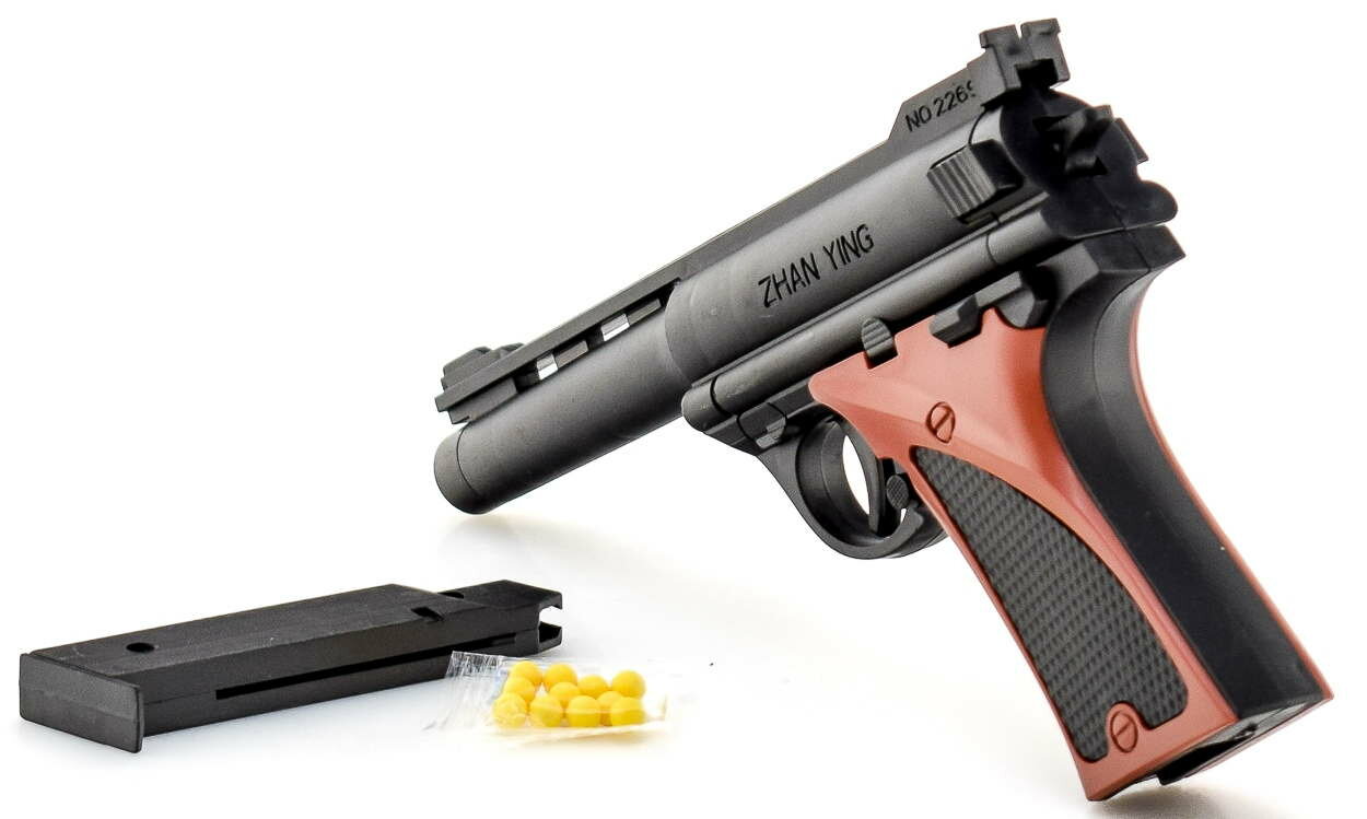 Пистолет  длина 21 см  Коршун с пульками  10 шт  в пакете