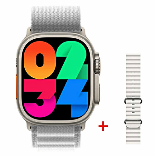 Смарт часы HW9 ULTRA MAX Smart Watch 2023 Умные часы IOS Android экран AMOLED звонки Bluetooth, серые