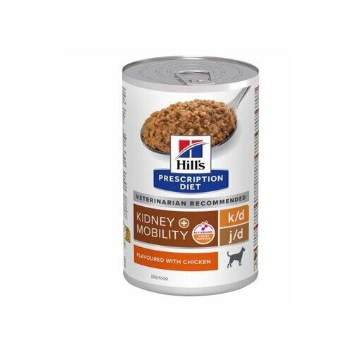 Влажный корм Hill's Prescription Diet k/d + Mobility (консервы) для собак для поддержания здоровья почек и суставов, с курицей, 370г