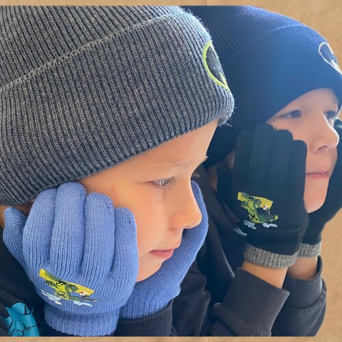 детские вязаные перчатки зимние теплые детские варежки с пальцами милые мягкие перчатки с мультяшным рисунком для мальчиков и девочек Перчатки Майнкрафт