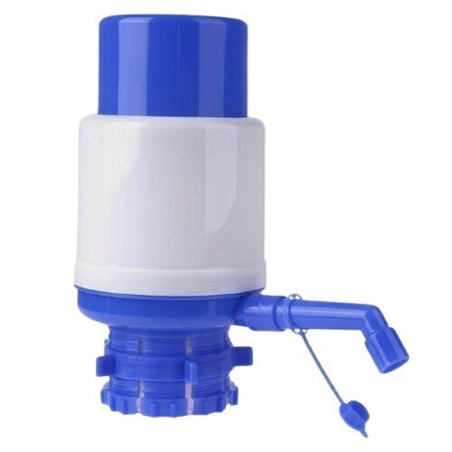 Помпа для воды механическая для бутылей с краном / Диспенсер для кулера CX-01 (синий, белый)