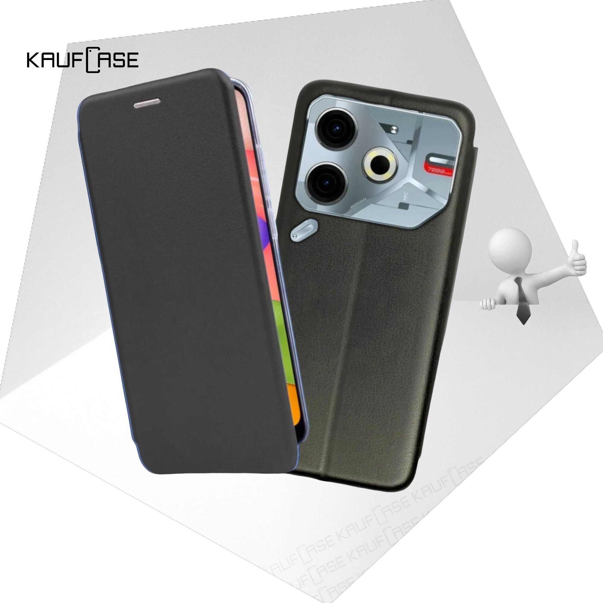 фото Чехол книжка для телефона Tecno Pova 6 NEO (6.78"), темно-синий. Текстура под кожу