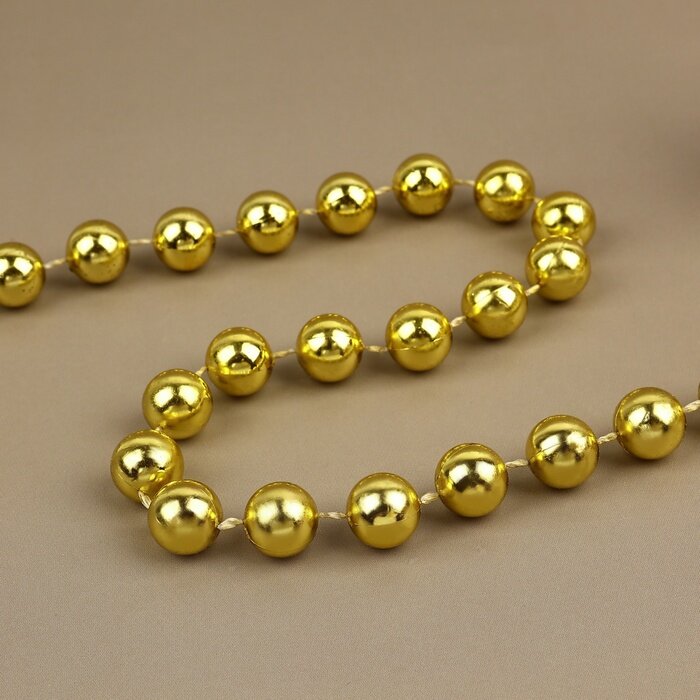 Арт Узор Бусы на нитях 12 мм 2 м цвет золотой