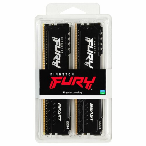 Оперативная память Kingston FURY Beast 16 ГБ 8 ГБ x 2 шт DDR4 3200 МГц DIMM CL16 KF432C16BBK216 6200₽