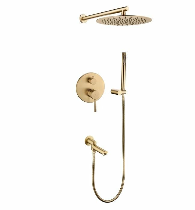 Душевая система скрытого монтажа Grocenberg GB5099MG-1 золото матовое