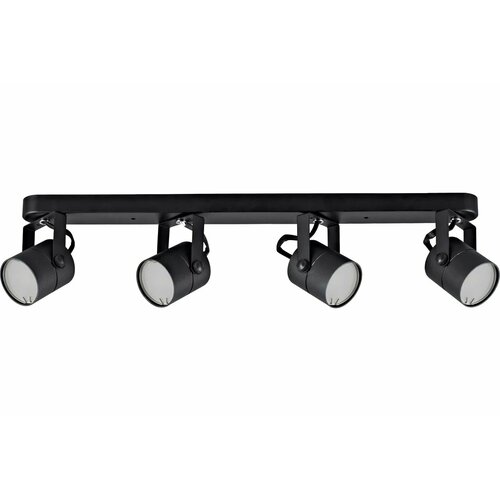 TruEnergy Светильник накладной поворотный спот под лампы 4xGU10 круг черный металл 21358