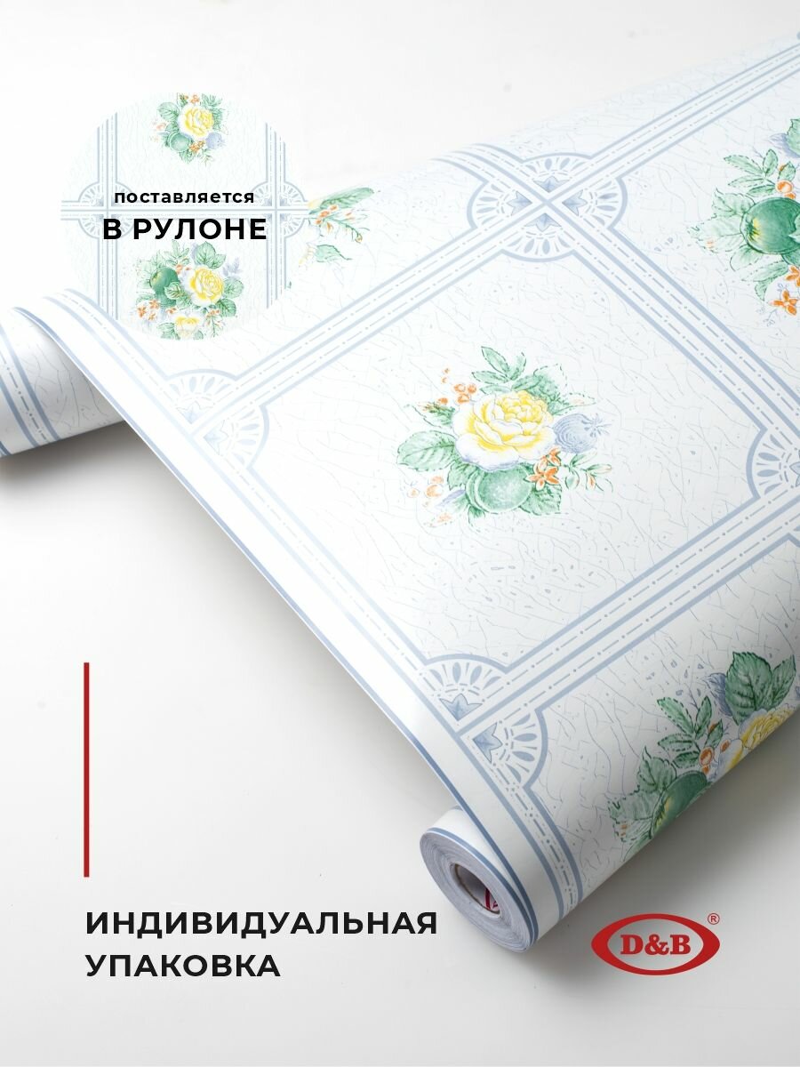 Пленка самоклеящаяся для кухни и детской 0,45*2 м D&B 0,08мм декоративная Цветы без подгона рисунка — фото 1
