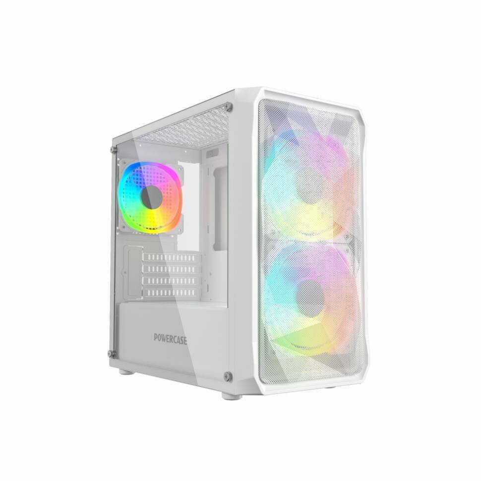 Компьютерный корпус Powercase MISTRAL Micro A3W TG ARGB White CMMAW-A3