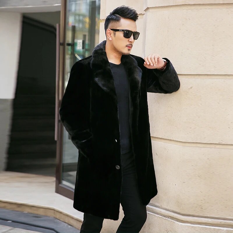 Мужская зимняя куртка LFZLZM из искусственного меха XL, черный