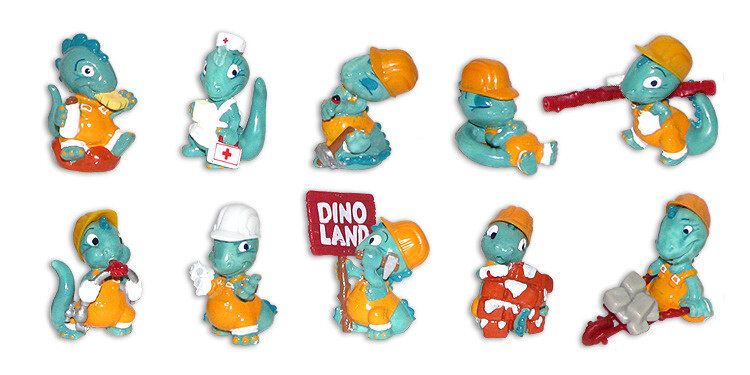 Винтажная игрушка киндер сюрприз динозавры коллекция Ferrero 1990е 5шт