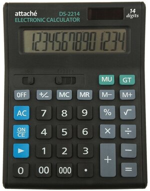 Калькулятор настольный полноразмерный Attache Economy 14 разр, черный
