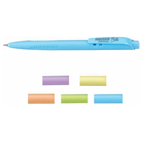 Набор шариковых ручек Hauser Billi DX 12 шт., голубой/зеленый/фиолетовый/оранжевый/желтый, цвет чернил синий