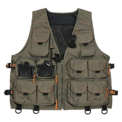 Жилет СЛЕДОПЫТ Fishing Mesh Vest Backpack, XL, лето, хаки жилет разгрузочный remington comfortable fishing dark olive р xl fm1402 903