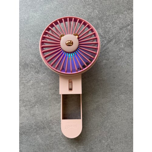 Вентилятор настольный мини мишка с подсветкой розовый 49900₽