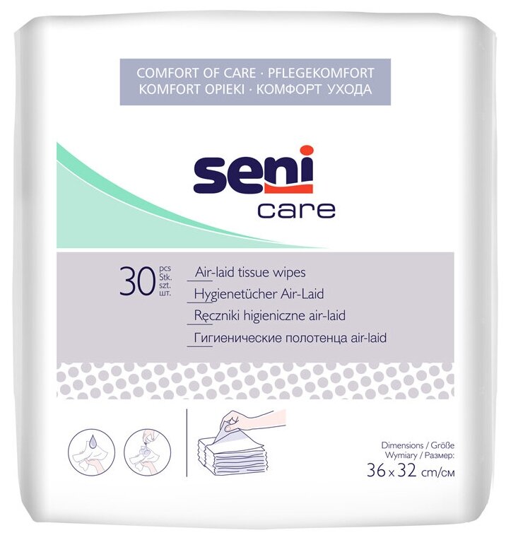 SENI CARE Полотенца гигиенические air-laid, 30 шт./уп.