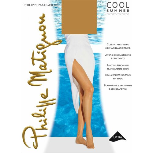 Колготки Philippe Matignon Cool Summer, 8 den, размер 4, черный колготки philippe matignon cool summer 8 den размер 4 коричневый