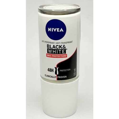 Шариковый антиперспирант NIVEA Black & White Max Protection 48 чаcов, 50 мл (Из Финляндии)
