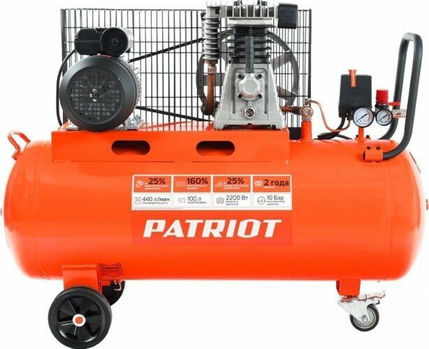 Компрессор масляный PATRIOT PTR 100-440I, 100 л, 2.2 кВт