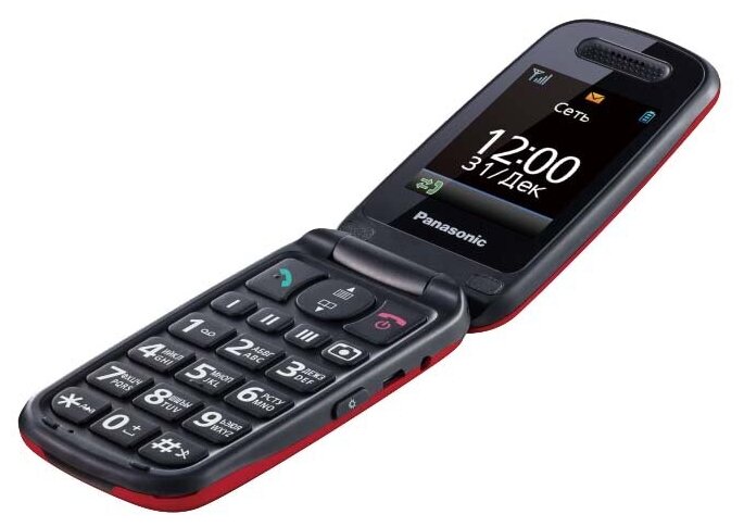 Мобильные телефоны Panasonic Мобильный телефон Panasonic TU456 красный раскладной 1Sim 2.4" 240x320 0.3Mpix GSM900/1800 microSDHC max32Gb