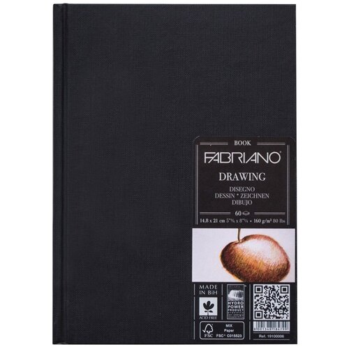 Скетчбук для зарисовок Fabriano Drawingbook портрет 21 х 14.8 см (A5), 160 г/м², 60 л. белый A5 21 см 14.8 см 160 г/м² скетчбук для зарисовок fabriano drawingbook 21 х 14 8 см a5 160 г м² 60 л