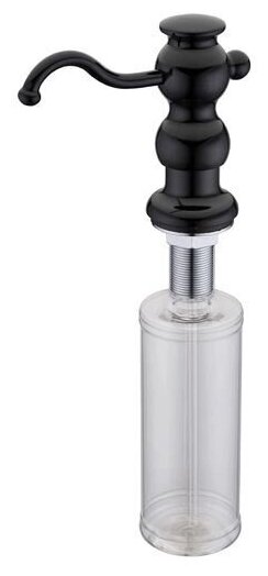 Дозатор жидкого мыла ZorG Sanitary ZR-25 BLACK, черный, ретро, диспенсер для кухни, комплект с колбой