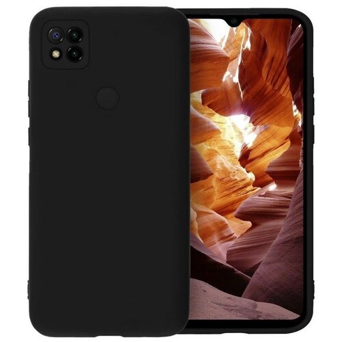 Накладка силиконовая Silicone Cover для Xiaomi Redmi 9C / Xiaomi Redmi 10A чёрная sfor coque xiaomi redmi 7 case cover redmi 7 flip leather stand cases for fundas xiaomi redmi 7 6 26 cover with lanyard