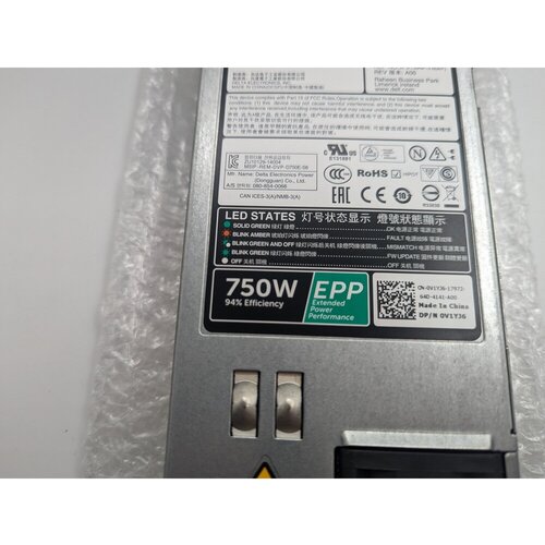 Блок питания 0V1YJ6 D750E-S6 Dell PowerEdge R730 R730xd R630 T430 T630 ОЕМ 899500₽