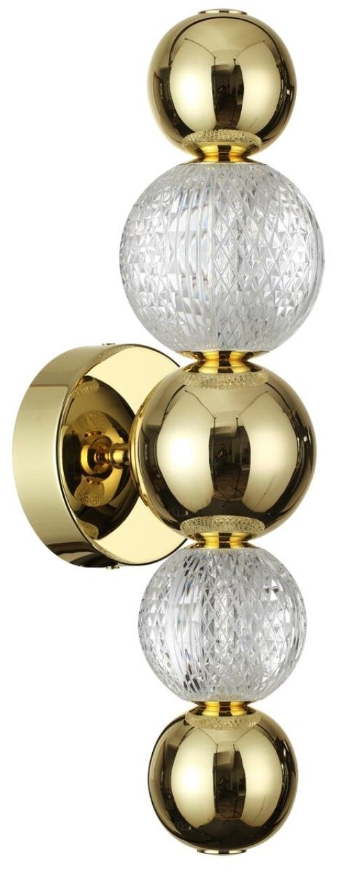 Бра Odeon Light Crystal, золотой/прозрачный/металл/акрил, арт.5008/7WL