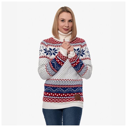 фото Женский/мужской новогодний свитер со снежинками, размер s haski