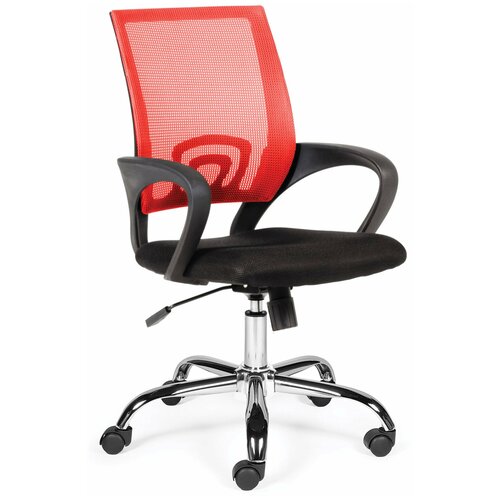 фото Кресло компьютерное norden спринг (red - black) база хром / красная сетка / черная ткань norden chairs
