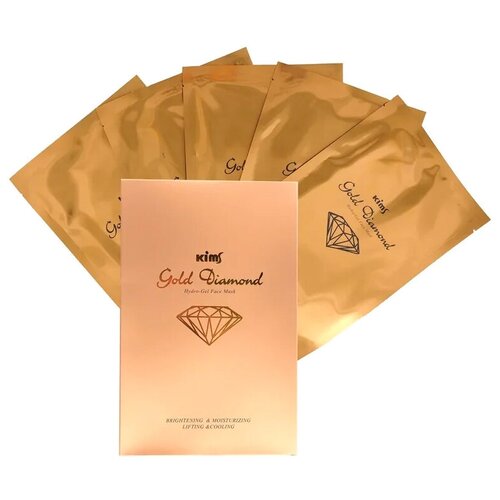 Kims Gold Diamond Hydro-Gel Face Mask Гидрогелевая золотая маска для лица, набор из 5 шт по 30 мл