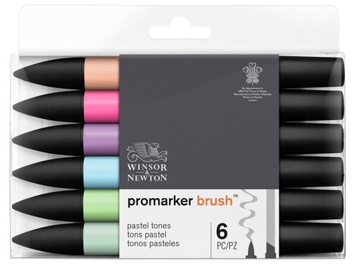 Winsor & Newton набор маркеров Promarker Brush, (290125), 6 шт.