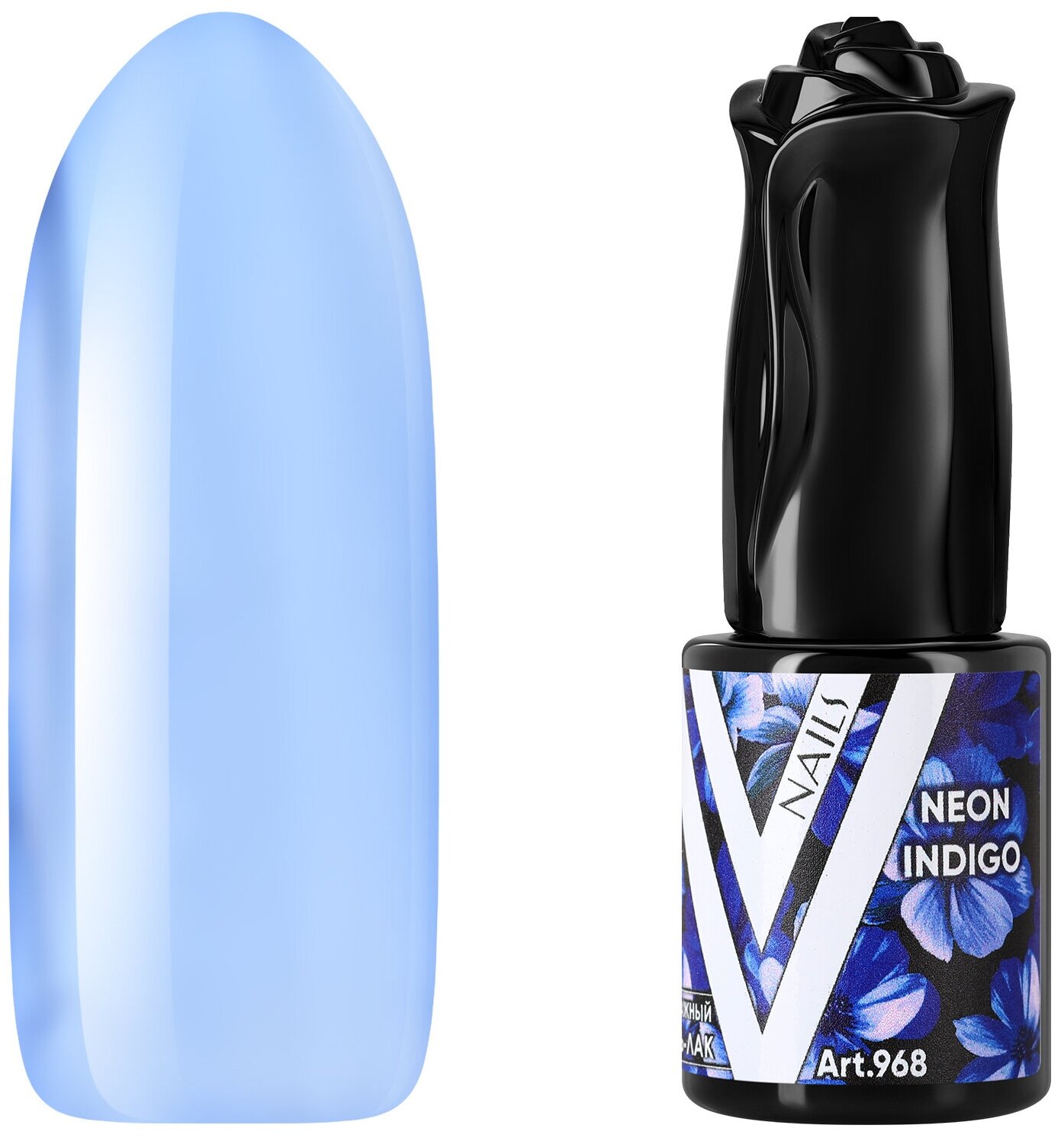 Гель-лак витражный Vogue Nails для аквариумного дизайна, прозрачный неоновый, синий, 10 мл