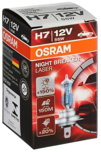 OSRAM H7 12V- 55W (PX26d) (+150% света) Night Breaker Laser 1шт - фото №16