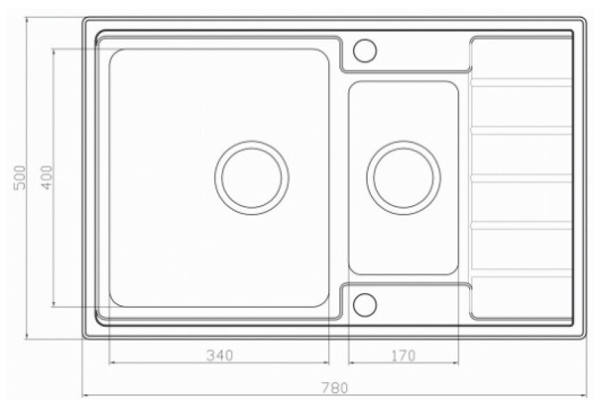 Кухонная мойка SEAMAN Eco Roma SMR-7850B, без отверстий - фотография № 4