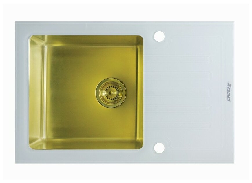 Кухонная мойка Seaman Eco Glass SMG-780W Gold (PVD) Золотой