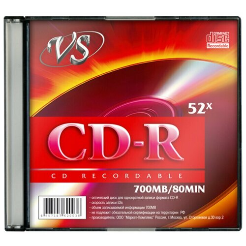 Диск для записи CD-R VS 80 52x (5Slim) 700MB/80MIN