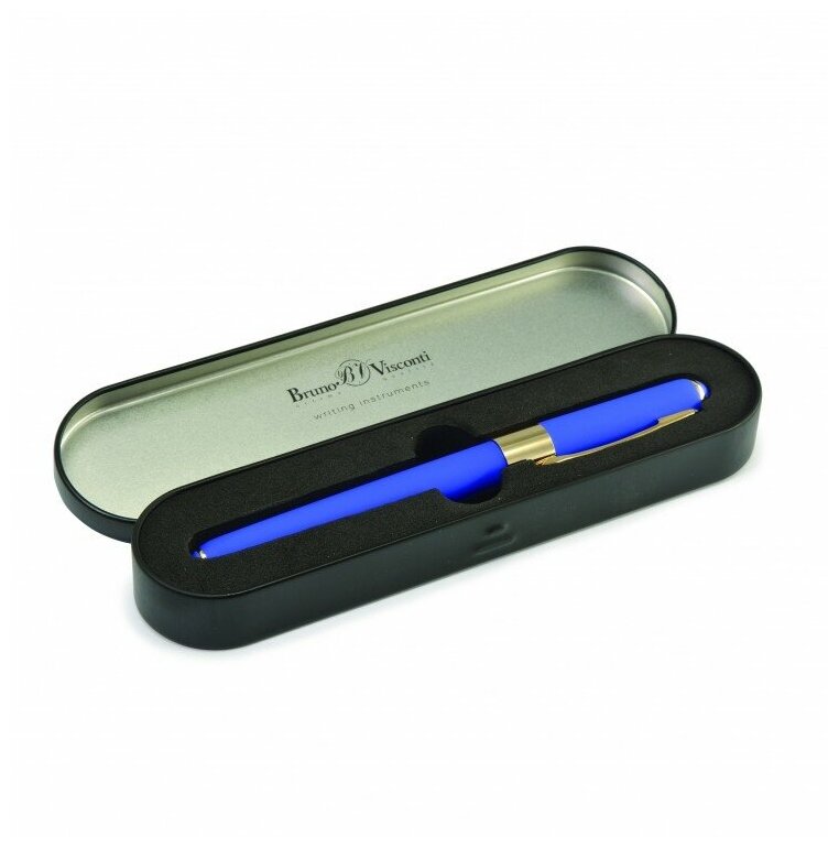 Ручка в футляре "MONACO" шариковая 0.5 ММ, синяя (синий корпус)