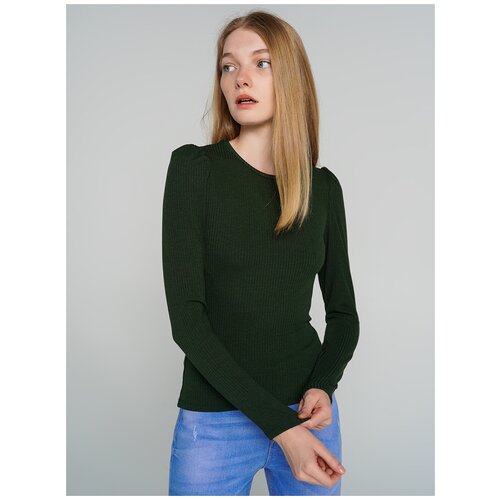 фото Футболка с длин.рукавом твое 71481 размер xs, темно-зеленый, women