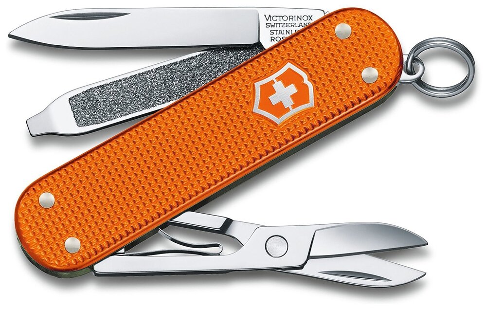 Нож-брелок VICTORINOX Classic Alox LE 2021, 58 мм, 5 функций, алюминиевая рукоять, оранжевый